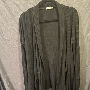 Black cardigan with flowey front detailing